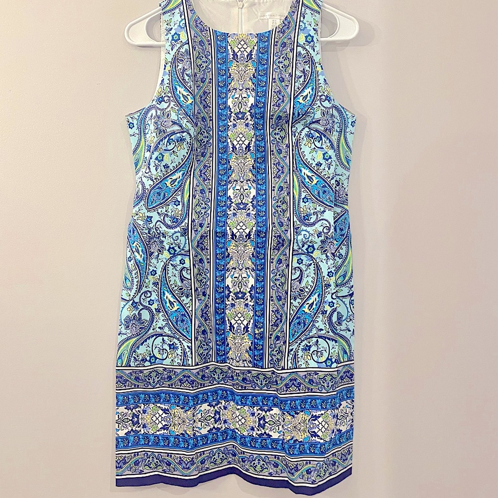 Boho Sleeveless Blue and White Patterned Dress | Casual and Comfy